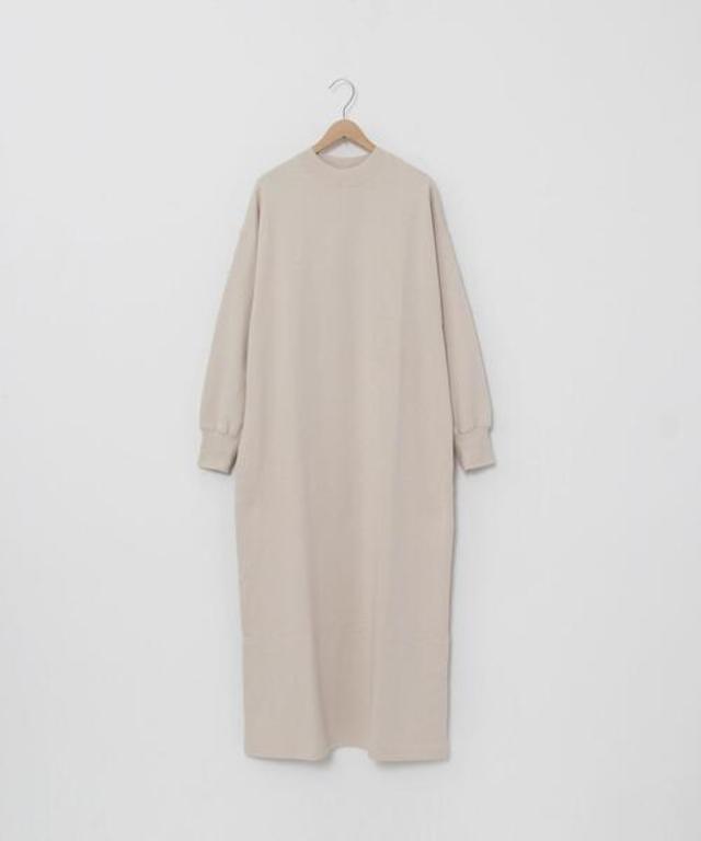 USAコットンオーガニックコットンミックスハイネック裏毛スウェットワンピース