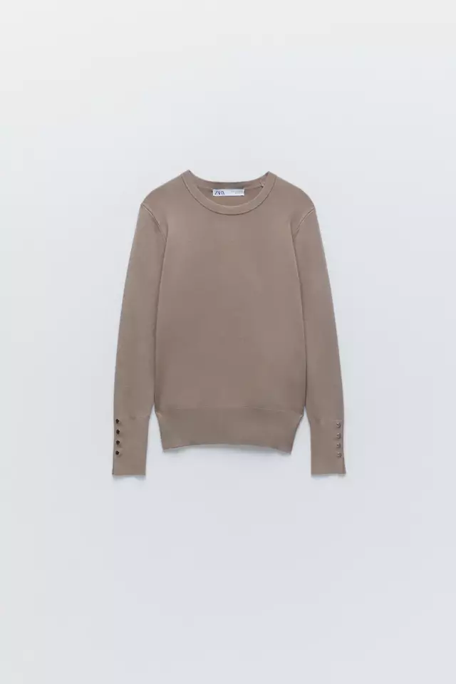 長袖サドルショルダーニットセーター