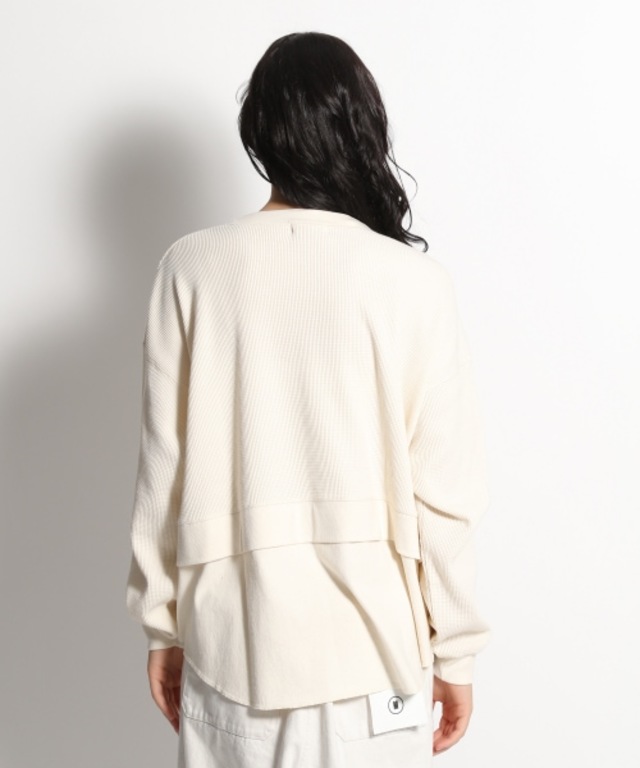 ワッフルレイヤード風プルオーバー