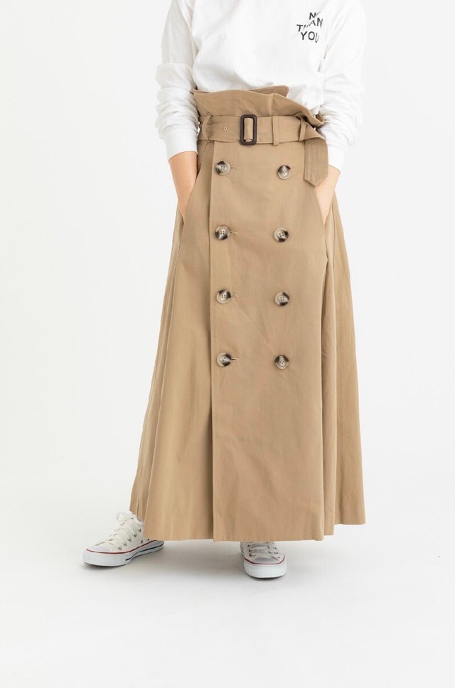 トレンチハイウエストスカート