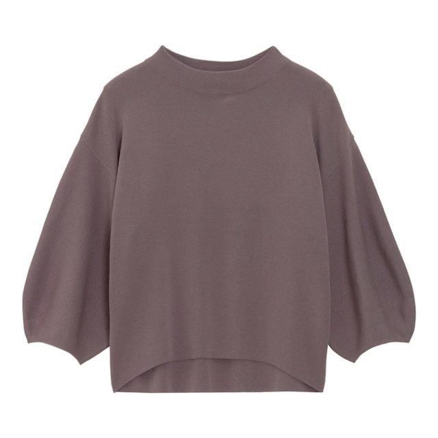 ボトルネックパフスリーブセーター(7分袖)