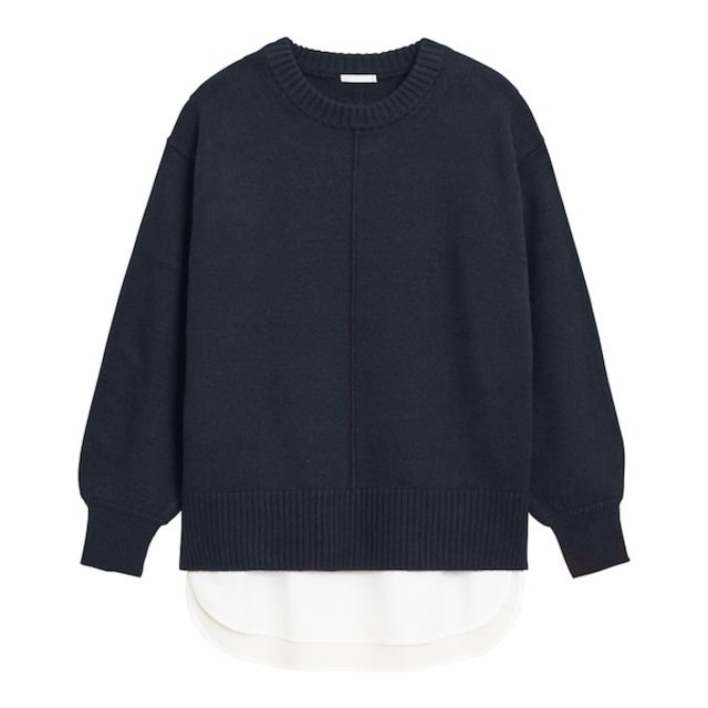 シャツテールコンビネーションセーター(長袖)