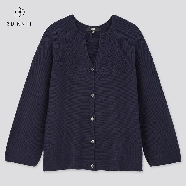 3Dコットンワイドスリーブカーディガン