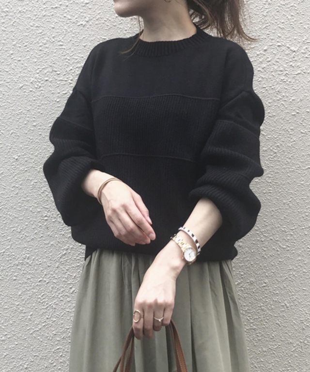 切替ニットプルオーバー