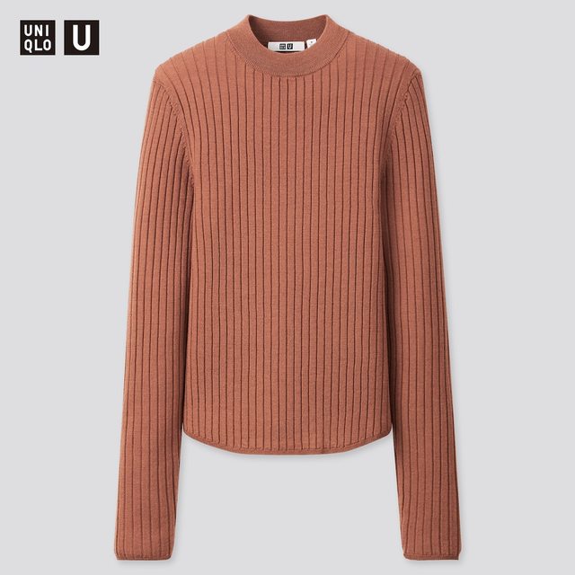 エクストラファインメリノリブクルーネックセーター（長袖）