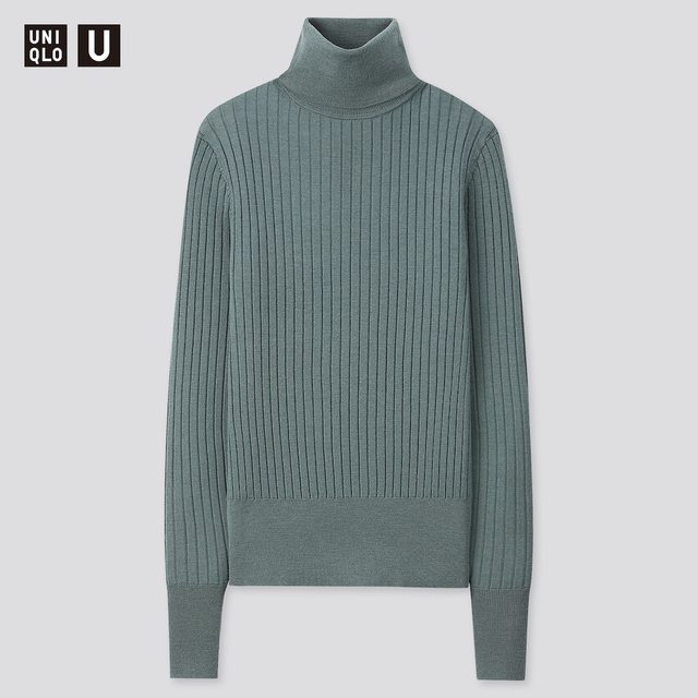 エクストラファインメリノリブタートルネックセーター（長袖）