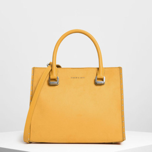 スタッズディテール トップハンドル バッグ