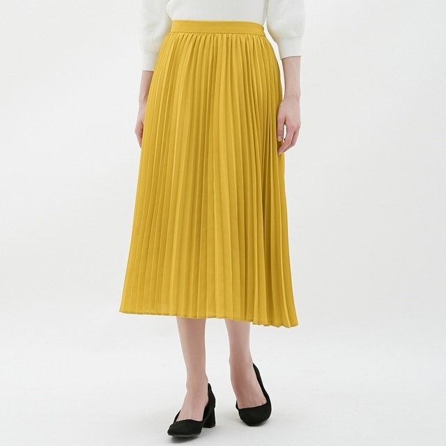 プリーツミディスカート