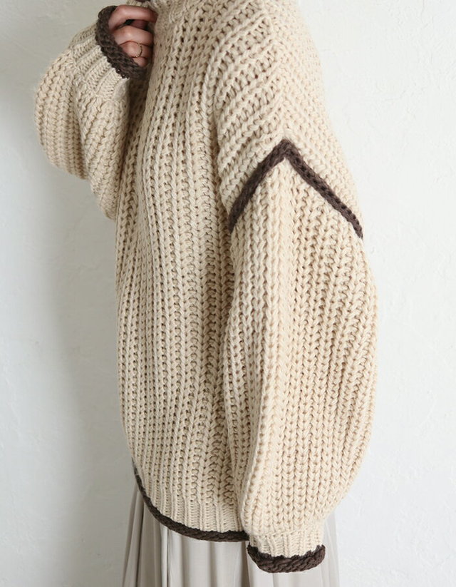 配色デザインオーバーサイズニット