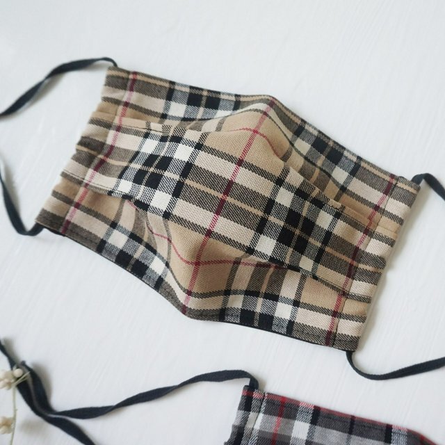 タータンチェックのプリーツマスク（レギュラーサイズ）