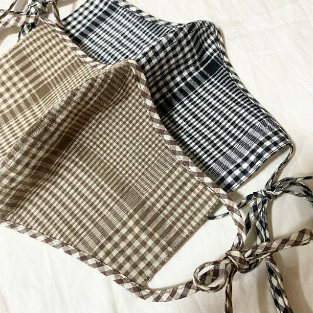 チェックリボンマスク