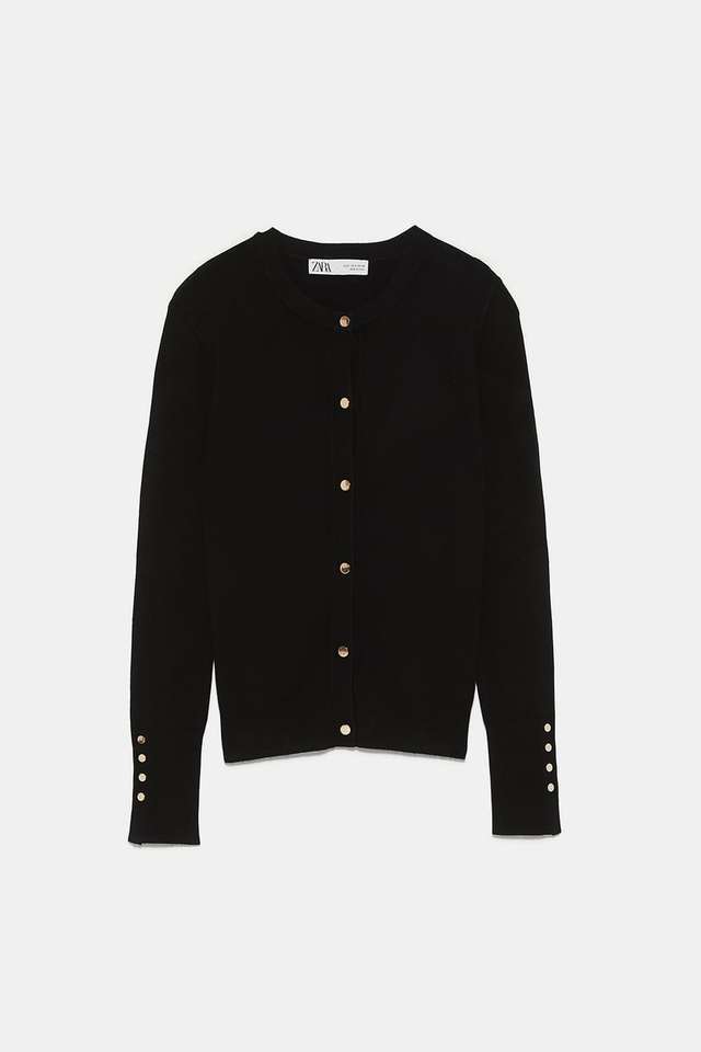 ボタン付きベーシックカーディガン
