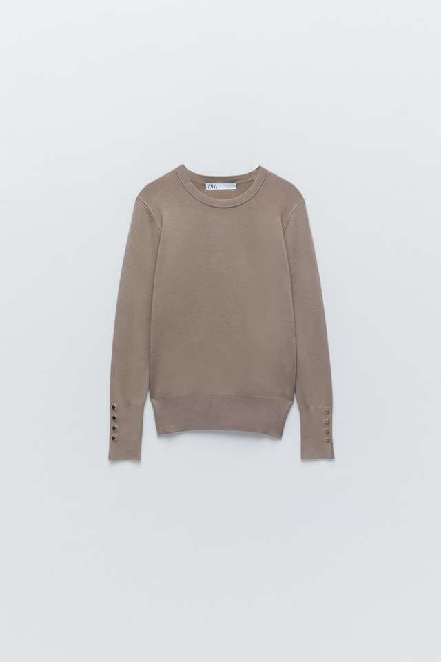 長袖サドルショルダーニットセーター