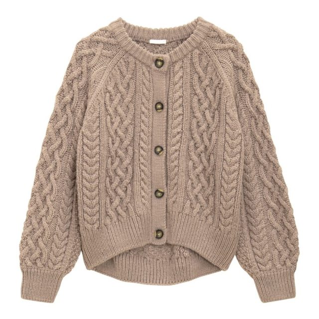 ケーブルコクーンカーディガン