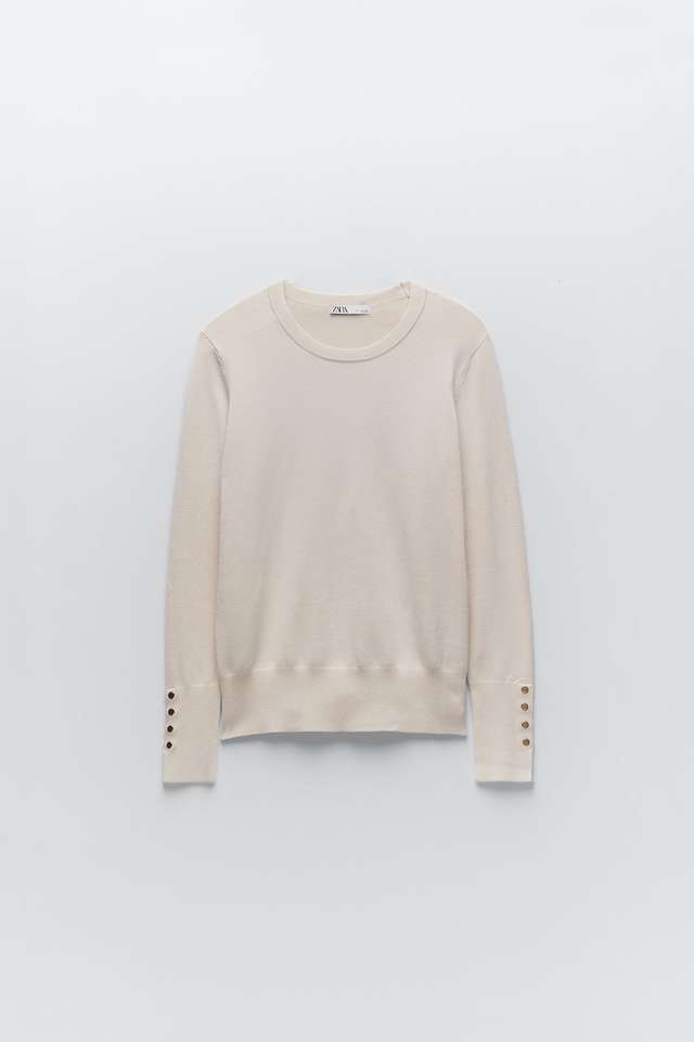 長袖サドルショルダーニットセーター