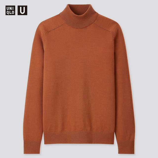 メリノブレンドモックネックセーター