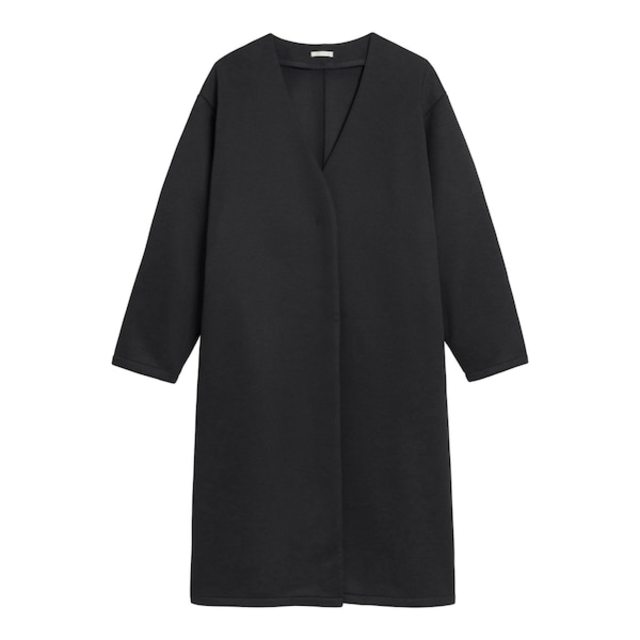 ダブルフェイスノーカラーコート