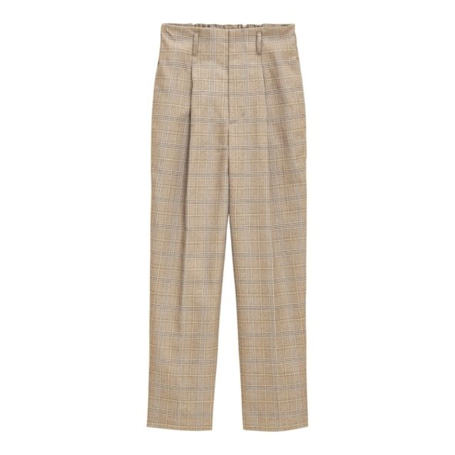 チェックタックテーパードパンツ