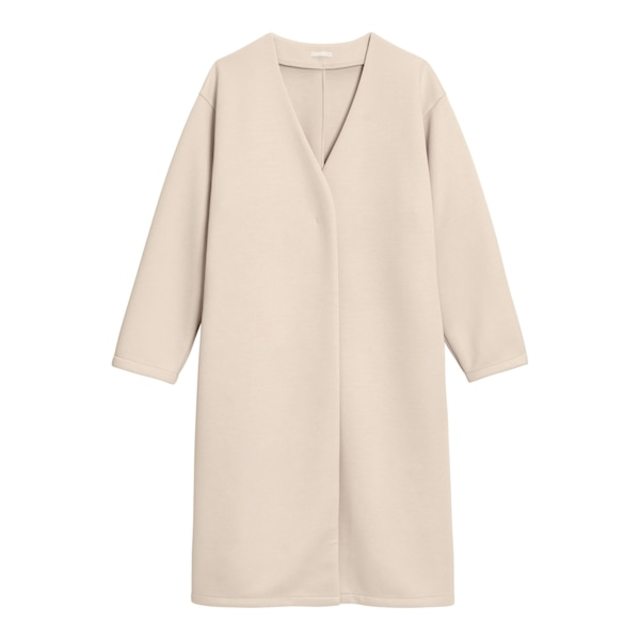 ダブルフェイスノーカラーコート