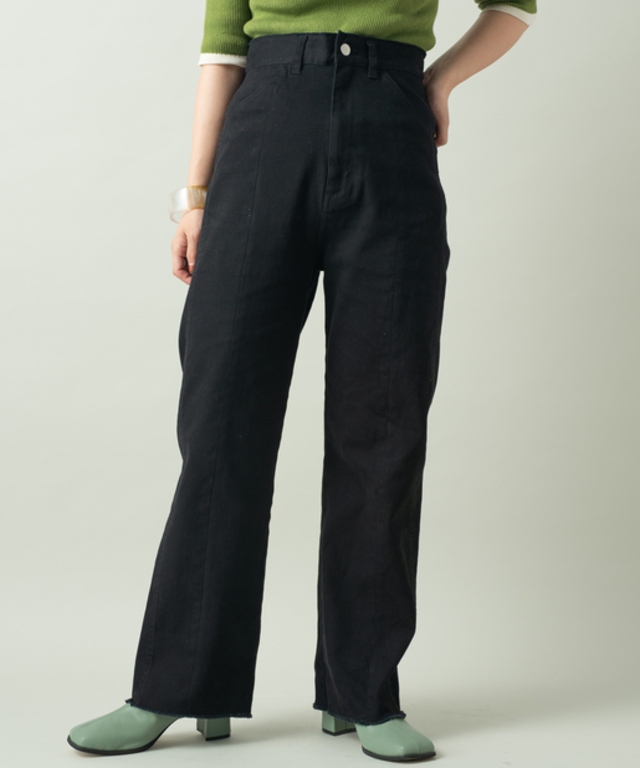 BACK編み上げストレートパンツ