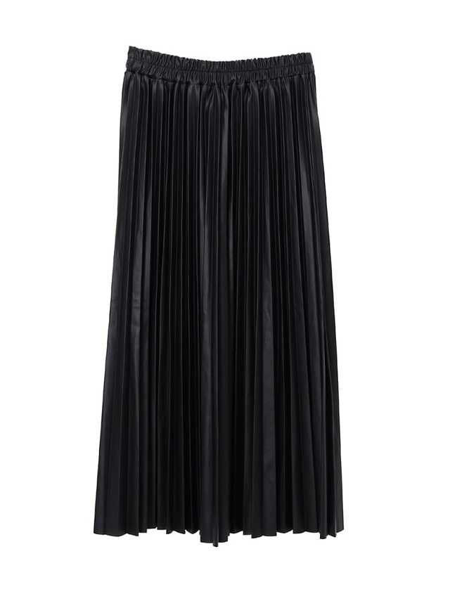 フェイクレザープリーツスカート