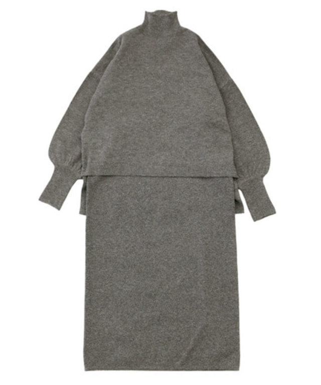 レイヤードニットセットアップワンピース