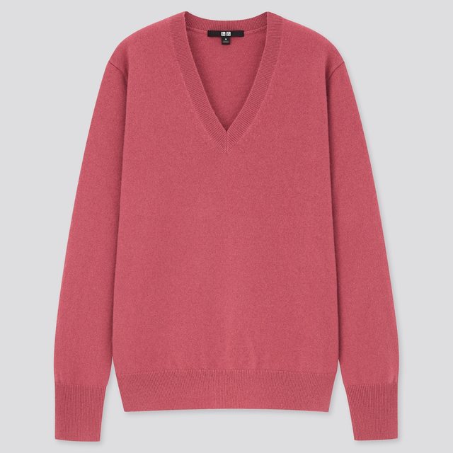 カシミヤVネックセーター（長袖）