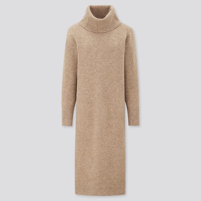 スフレヤーンオフタートルネックワンピース（長袖）