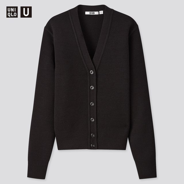 メリノブレンドVネックカーディガン（長袖）