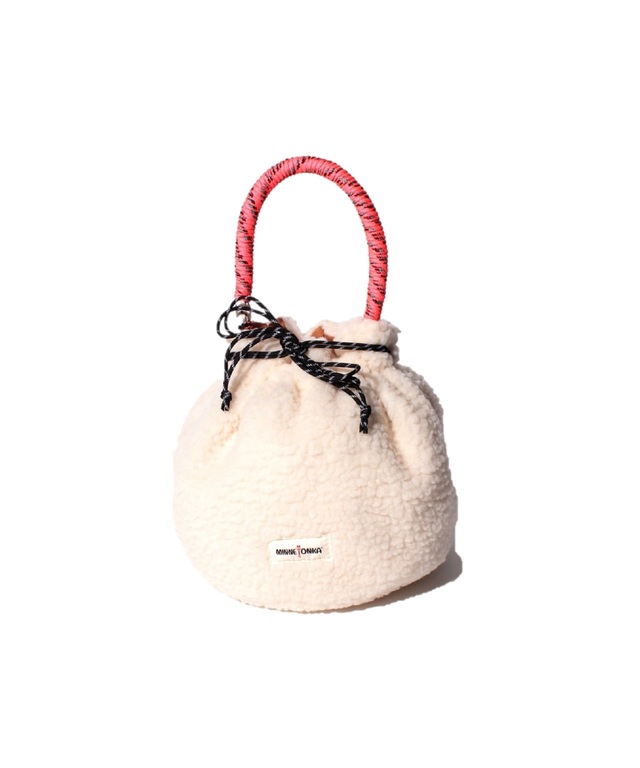 MT FAKE MOUTON DRAWSTRING BAG