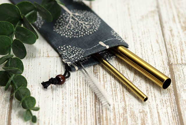 ステンレス製ストロー洗浄ブラシ収納袋 付き