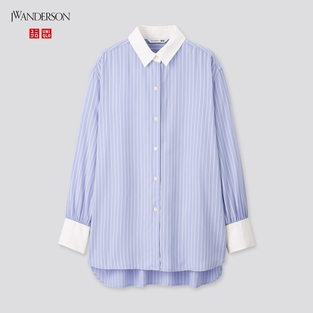 レーヨンストライプロングシャツ（長袖）