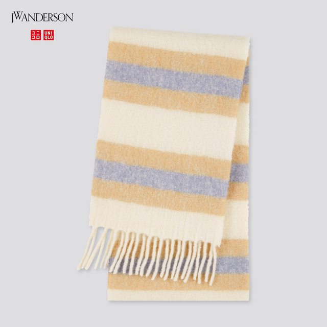 ウールブレンドブラッシュドマフラー