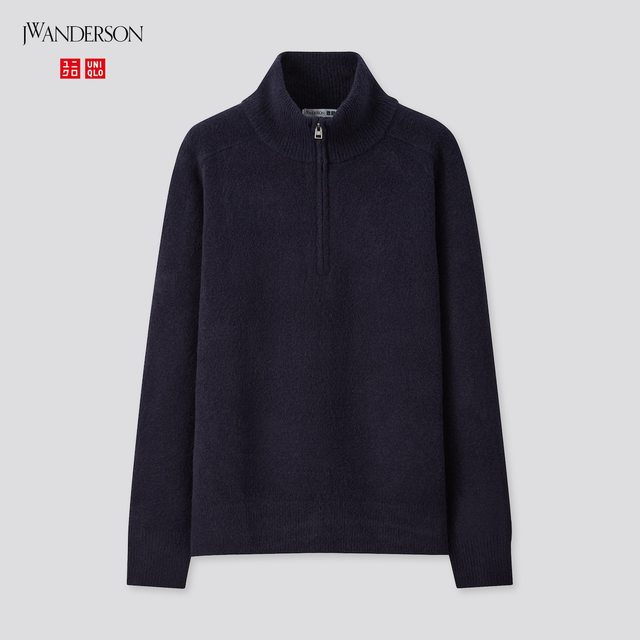スフレヤーンハーフジップセーター（長袖）