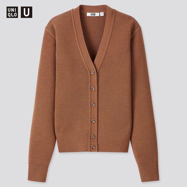 メリノブレンドVネックカーディガン