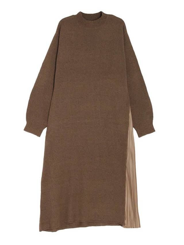 サイドプリーツニットワンピース