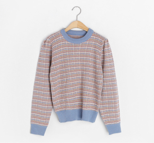 ツイードラウンドニット