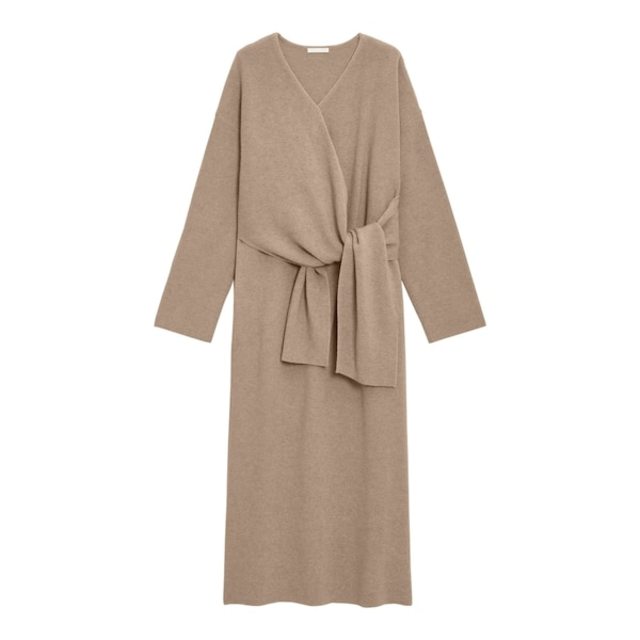 フロントリボンニットワンピース