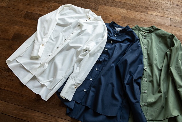 スタンドカラーオーバーブラウス