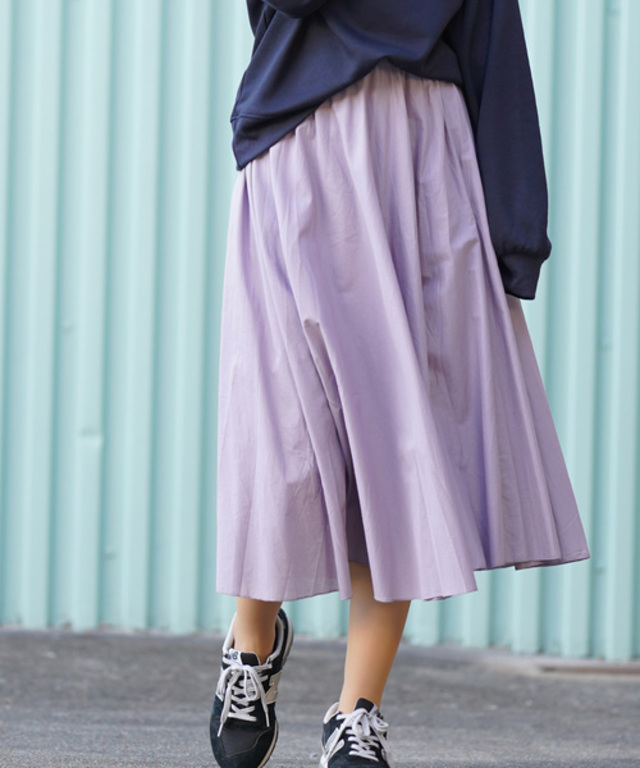 コットンロングフレアースカート