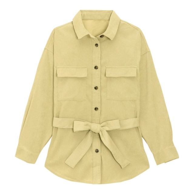 コーデュロイベルテッドオーバーサイズシャツ(長袖)