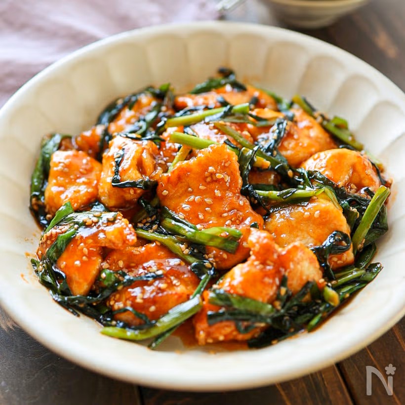 鶏むね肉とニラの旨だれ